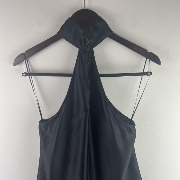 Amanda Uprichard Top Black 100% Silk Queen High Neck Tank Size M - Picture 7 of 7